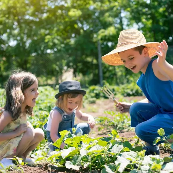 children gardening image
